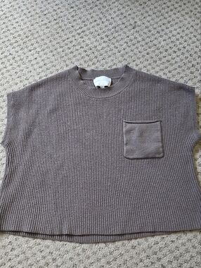 Sage + stone ribbed top